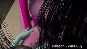 Marceline and Bubblegum engage in dildo play with POV views, VR compatible.