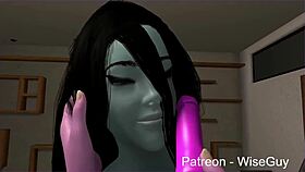 Marceline and Bubblegum engage in dildo play with POV views, VR compatible.