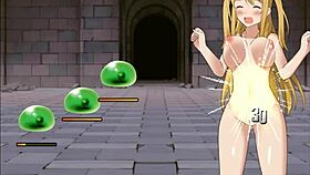 Sheila gets creampied by slime in hentai game