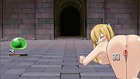 Sheila gets creampied by slime in hentai game