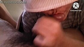 Aunt Sucks Nephew's Cock in Homemade Thai Clip! Handjob to Cumshot