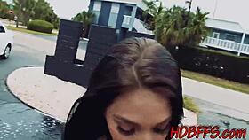 teen tongues pussy in 3way?