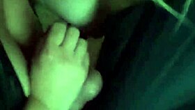 Wife's wild DP session while husband slaves away