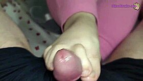 giving a footjob to that fat hairy cock while gaming on nintendo switch