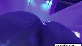 sexy wrestler tries double toy action