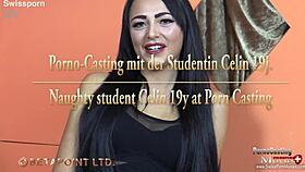 Celin's horny German casting with handjob and cum