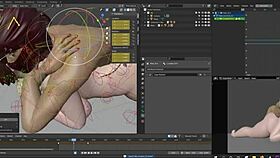 Mei's initial two hours of work on Blender featuring the rope character