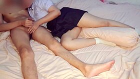 Feeling the intense urge to suck dick instead of playing phone, with homemade handjob and cumshot