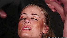 spicy peach swallows sperm facial