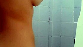 A Latina amateur girl enjoying a relaxing shower at home