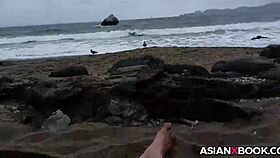 does this asian babe suck cock outdoors?