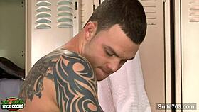 Watch Sexy Jocks Sucking Monster Cocks in Hardcore Gay Action with Tattoos and Jizz