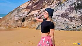 stranger filming my wet blowjob on the beach, paid with deepthroat?