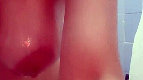 A Latina amateur girl enjoying a relaxing shower at home