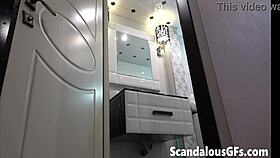 My hot naked ex girl doin makeup in the bathrooom