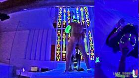 Neon Rave Goddess Anne Bonny Takes Hard Glowing Cock at Party