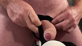 Creamy Cum Blast on Padded Bra After Intense Wanking