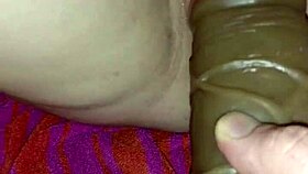 wow, my gf plays with a big dildo!