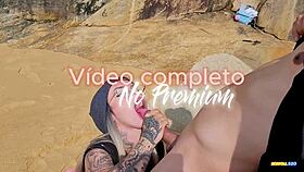 stranger filming my wet blowjob on the beach, paid with deepthroat?