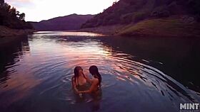 talia mint says, let's swim naked and fuck outdoors with mia rose