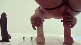 Can you handle this intense gay masturbation with dildos?