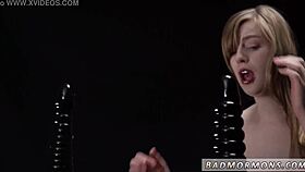 Teen uses toys for hardcore knife sex