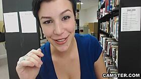 Watch her masturbate live on cam in the library