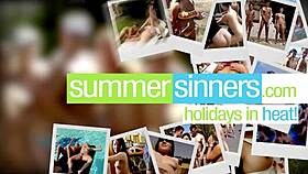 Hot Threesome By The Pool? Bent Over And Face Fucked!