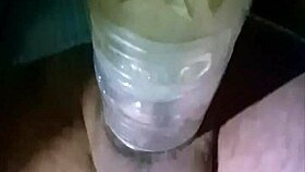 Watch me fuck this fleshlight outdoors