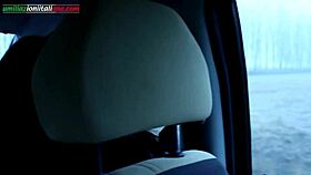 Mistress commands slave to lick feet outdoors in the country