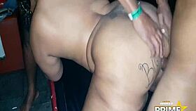 Can this fat BBW handle the cock in the swing club?