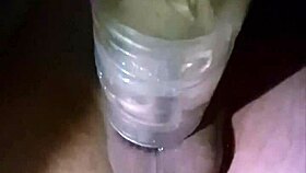 Watch me fuck this fleshlight outdoors