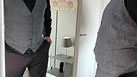 Big Gay Dick Showing Off In Front Of The Mirror