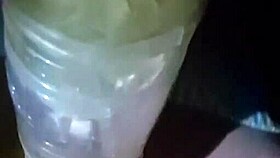 Watch me fuck this fleshlight outdoors