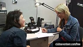 Blonde teen Lidsey poses seductively, showcasing her small tits and sexy body