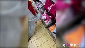 That teen's naked in the shop, getting the hood all horny with her tits and doggystyle! 😈