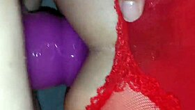 Darling rides big dildo anally 😈