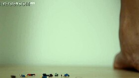 I feel the power as ms dom crushes those shrunken flea's high arched feet in the garage