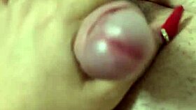 Closeup handjob with sexy pantyhose legs