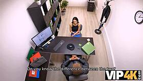 A narrative tale of a woman drilled by a desperate lender for a deal