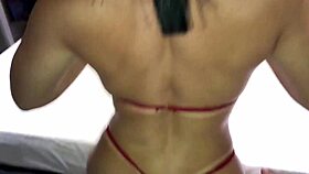 siliconed brunette gives good to her boyfriend marcella branquinha in interracial anal sex