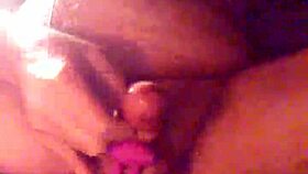 Cum shot splattered on floor with toy play