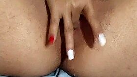 Watch this latina babe caress and masturbate her juicy pink pussy with intense passion!
