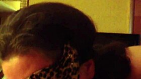 Masked mature woman excitedly sucks off her husband in provocative costume play!