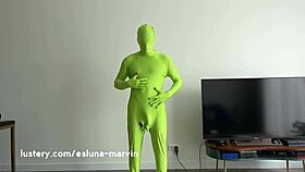 Esluna dives into muff licking with a green robot in doggystyle fucking for halloween.