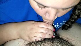 My wife gives a sloppy blowjob at home, deepthroating roughly with amateur enthusiasm