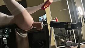 i feel submissive in tight bodysuit getting fucked by huge dildo