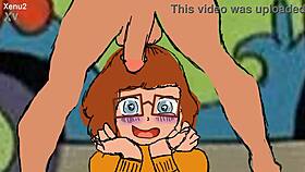 Velma explores a mysterious cartoon world in anime hentai style