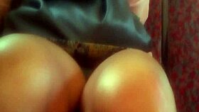 Upskirt Skirt Tease on Train