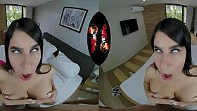 vrlatina's huge breast latina in first vr porn scene